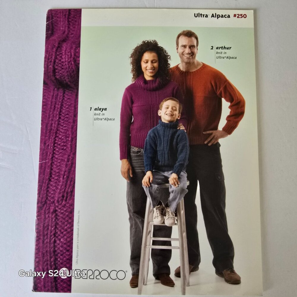 Berroco Ultra Alpaca Knit Pattern Booklet #250 Sweaters Accessories & More
